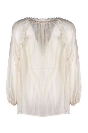 Blusa in liocel morbido e setoso colore avorio PHO FIRENZE | 4323175CHAMPAGNE